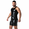 Locker Gear - camiseta sin mangas de polipiel perforada negra talla s