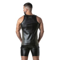 Locker Gear - camiseta sin mangas de polipiel perforada caqui talla xl