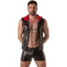 Locker Gear - sudadera con capucha de polipiel perforada roja talla m