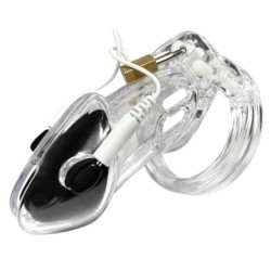 HIDDEN DESIRE - jaula para pene Extreme Electro con mando a distancia, transparente