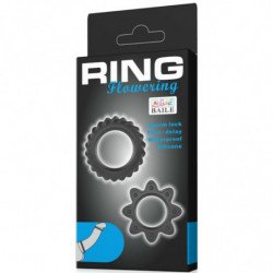 BAILE - KIT DE 2 ANILLOS DE SILICONA FLORALES