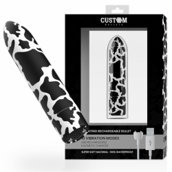 BALAS PERSONALIZADAS - RECARGABLES CON IMAGEN DE VACA, 10 INTENSIDADES
