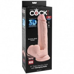 KING COCK - DILDO 3D CON BOLAS OSCILANTES DE 20,3 CM