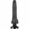 BASECOCK - VIBRADOR REALISTA 2 EN 1 NEGRO 18,5 CM -O- 4 CM