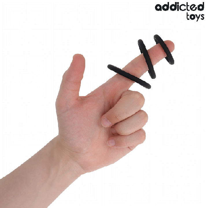 ADDICTED TOYS - SET DE ANILLOS SILICONA MODELO 4
