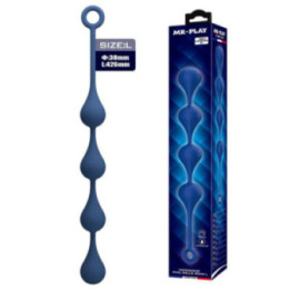 MR PLAY - PERLAS ANALES DE SILICONA AZUL TALLA L 42,6 CM