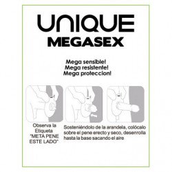 UNIQ - MEGASEX PRESERVATIVOS SIN LÁTEX PARA HOMBROS SENSIBLES 3 UNIDADES