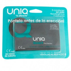 UNIQ - PRESERVATIVOS INTELIGENTES SIN LÁTEX PARA PREERECCIÓN (3 UNIDADES)