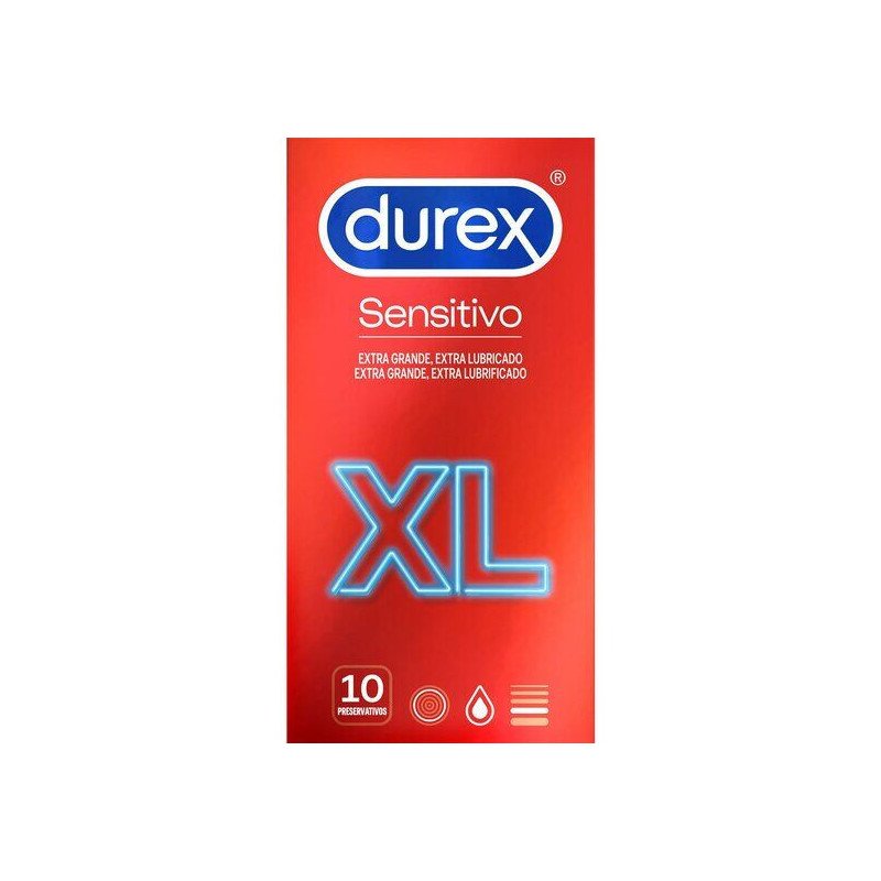 DUREX - PRESERVATIVOS SENSITIVE XL EXTRA GRANDES 10 UNIDADES