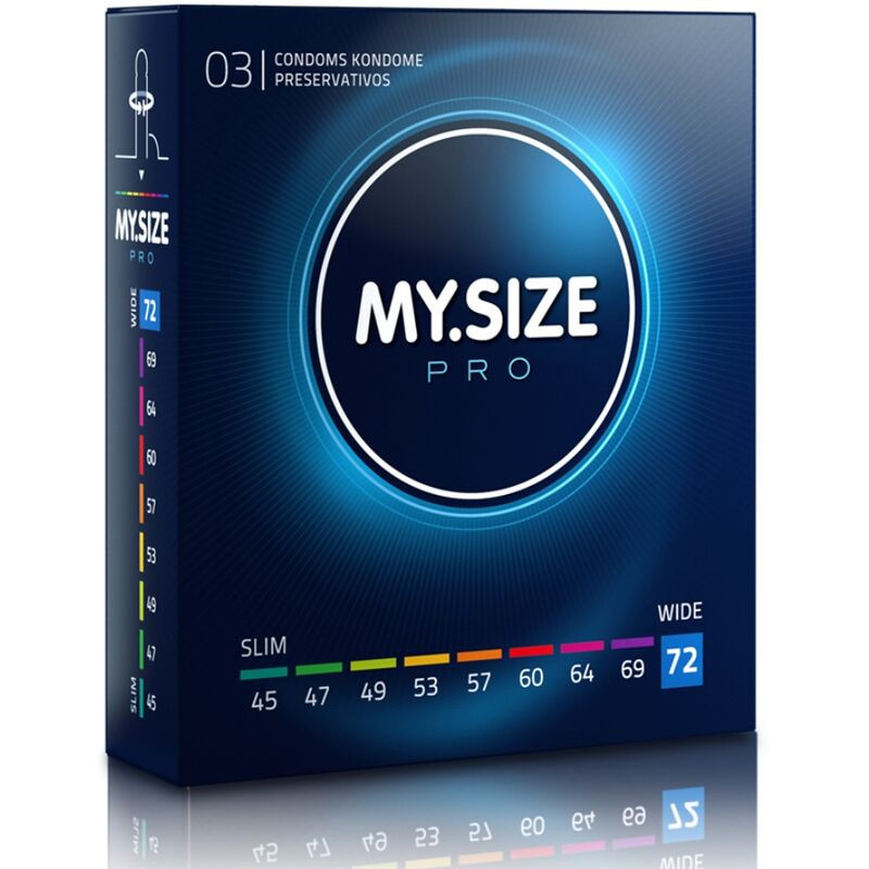MY SIZE - PRESERVATIVOS PROFESIONALES 72 MM 3 UNIDADES