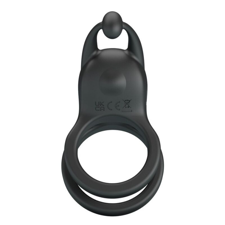 PRETTY LOVE - ANILLO PARA PENE RECARGABLE DE DOBLE VIBRACIÓN GOODWIN NEGRO