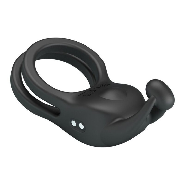 PRETTY LOVE - ANILLO PARA PENE RECARGABLE DE DOBLE VIBRACIÓN GOODWIN NEGRO
