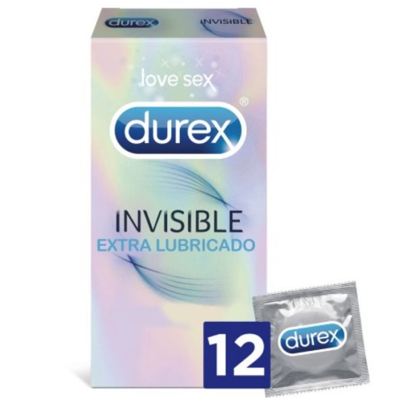 DUREX - PRESERVATIVOS INVISIBLES EXTRA LUBRICADOS 12 UNIDADES