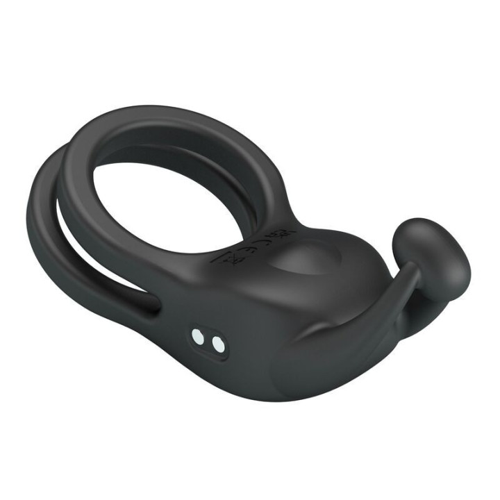 PRETTY LOVE - ANILLO PARA PENE RECARGABLE DE DOBLE VIBRACIÓN GOODWIN NEGRO