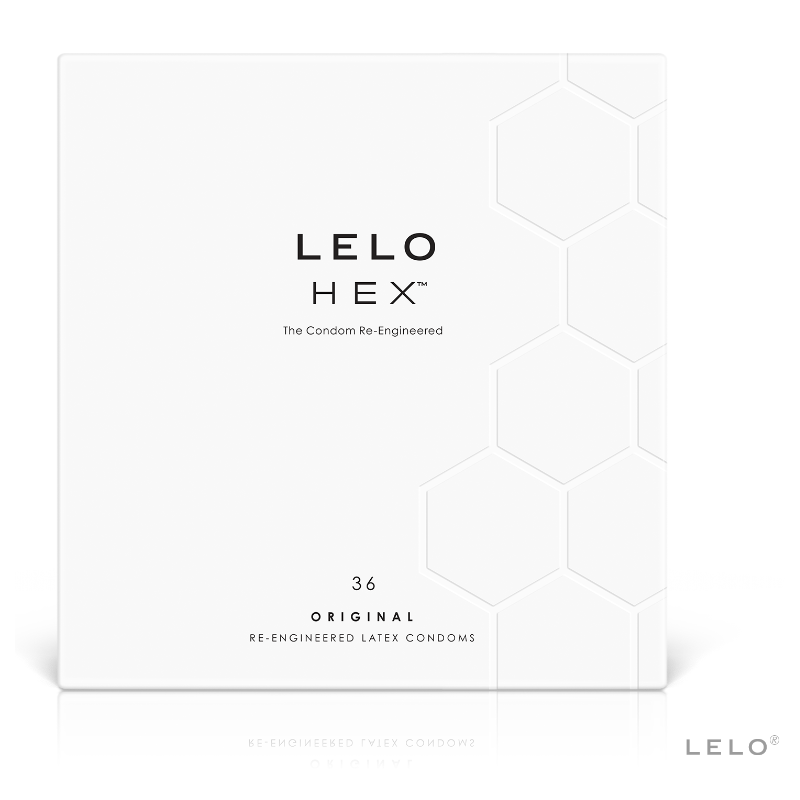LELO - CAJA DE PRESERVATIVOS HEXAGONALES, 36 UNIDADES