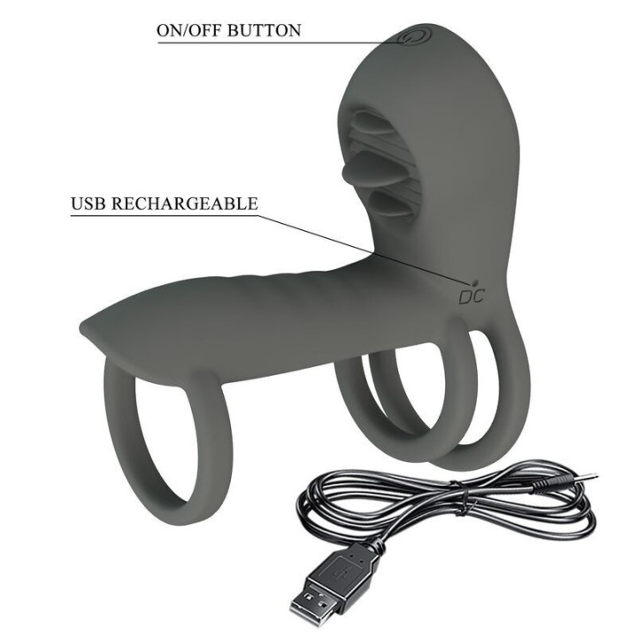 PRETTY LOVE - FUNDA PARA BOLÍGRAFO CON DOBLE ESTIMULACIÓN Y EFECTO ORAL