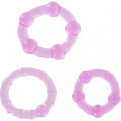 SIETE CREACIONES - CONJUNTO DE TRES ANILLOS PARA PENE COLOR LILA