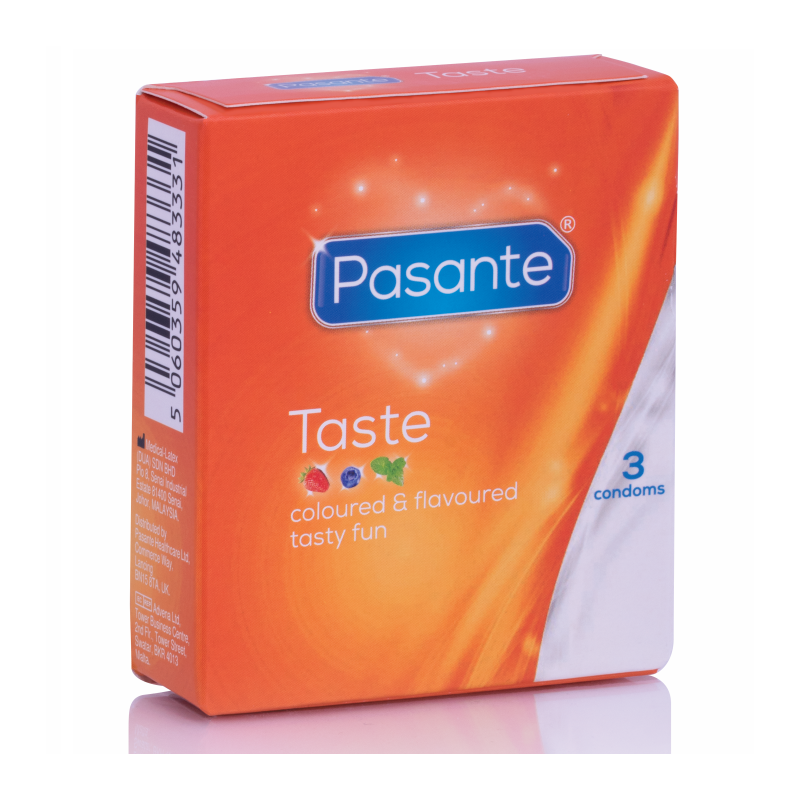 PASANTE - CONDONES SABORES 3 UNIDADES