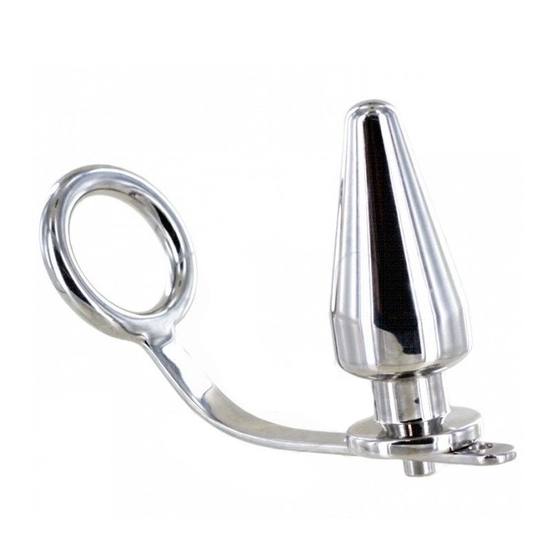ANILLO DE ACERO DURO CON TAPÓN ANAL DE 45 X 45 MM