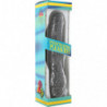 SEVEN CREATIONS - VIBRADOR DE VINILO EN FORMA DE P, PENE NEGRO DE 20 CM