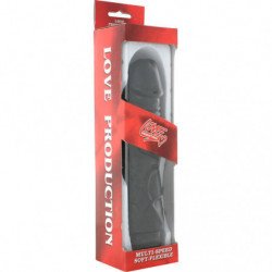 SEVEN CREATIONS - VIBRADOR NEGRO DE PLACERES PERFECTOS DE 22 CM