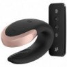 SATISFACTOR - VIBRADOR DE LUJO PARA PAREJA DOBLE DE AMOR NEGRO