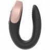 SATISFACTOR - VIBRADOR DE LUJO PARA PAREJA DOBLE DE AMOR NEGRO