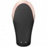 SATISFACTOR - VIBRADOR DE LUJO PARA PAREJA DOBLE DE AMOR NEGRO