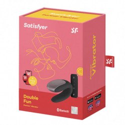 SATISFACTOR - VIBRADOR DOBLE PARA PAREJA NEGRO