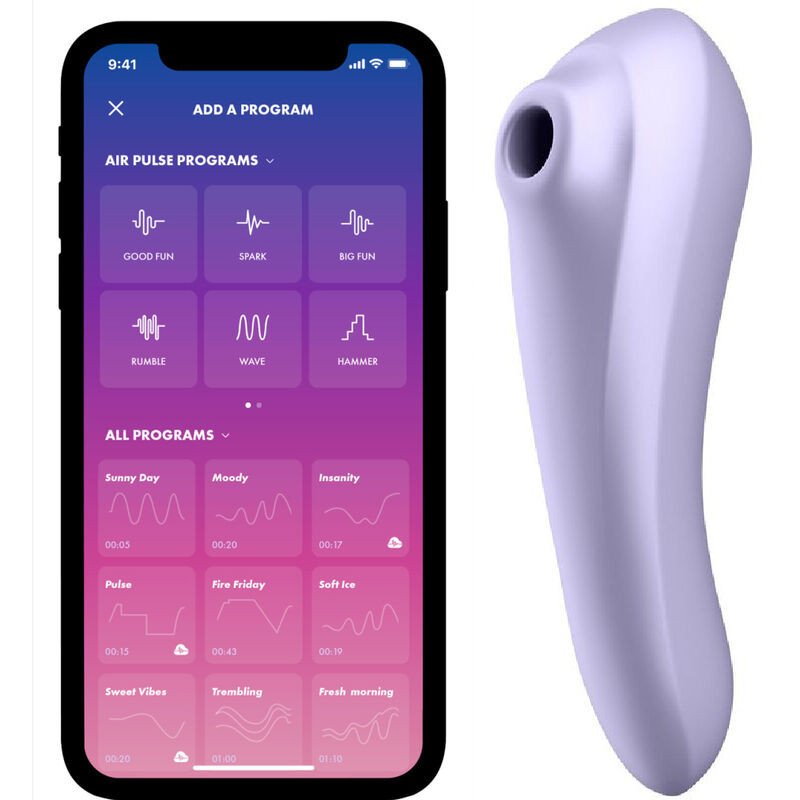 SATISFACTOR - VIBRADOR DE PULSOS DE AIRE DE DOBLE PLACER MALVA