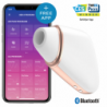 SATISFACTOR - ESTIMULADOR Y VIBRADOR DE PULSO DE AIRE CON FORMA DE TRIÁNGULO DE AMOR, BLANCO
