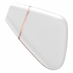 SATISFACTOR - ESTIMULADOR Y VIBRADOR DE PULSO DE AIRE CON FORMA DE TRIÁNGULO DE AMOR, BLANCO