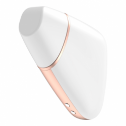 SATISFACTOR - ESTIMULADOR Y VIBRADOR DE PULSO DE AIRE CON FORMA DE TRIÁNGULO DE AMOR, BLANCO