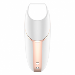 SATISFACTOR - ESTIMULADOR Y VIBRADOR DE PULSO DE AIRE CON FORMA DE TRIÁNGULO DE AMOR, BLANCO