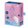SATISFYER - ESTIMULADOR Y VIBRADOR DE PULSO DE AIRE CON FORMA DE TRIÁNGULO DE AMOR, BLANCO