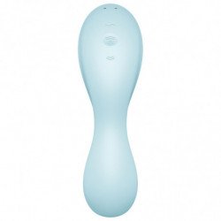 SATISFACTOR - CURVY TRINITY 5 ESTIMULADOR DE PULSO DE AIRE Y VIBRADOR CON APLICACIÓN AZUL