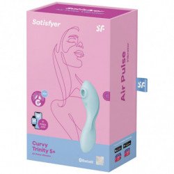 SATISFACTOR - CURVY TRINITY 5 ESTIMULADOR DE PULSO DE AIRE Y VIBRADOR CON APLICACIÓN AZUL