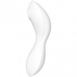 SATISFACTOR - CURVY TRINITY 5 ESTIMULADOR DE PULSO DE AIRE Y VIBRADOR CON APLICACIÓN BLANCO
