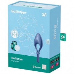 SATISFACTOR - APLICACIÓN DE VIBRADOR DE ANILLO BULLSEYE AZUL