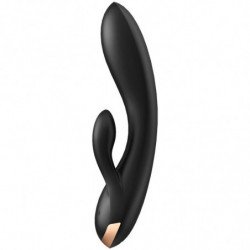 SATISFACTOR - VIBRADOR DOBLE FLEXIBLE APLICACIÓN NEGRA