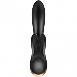 SATISFACTOR - VIBRADOR DOBLE FLEXIBLE APLICACIÓN NEGRA
