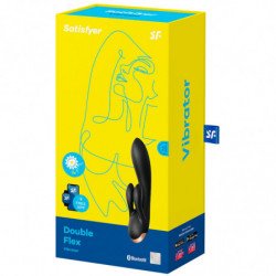 SATISFACTOR - VIBRADOR DOBLE FLEXIBLE APLICACIÓN NEGRA