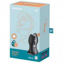 SATISFACTOR - ROTATOR PLUG 2+ PLUG VIBRATORIO APP NEGRO