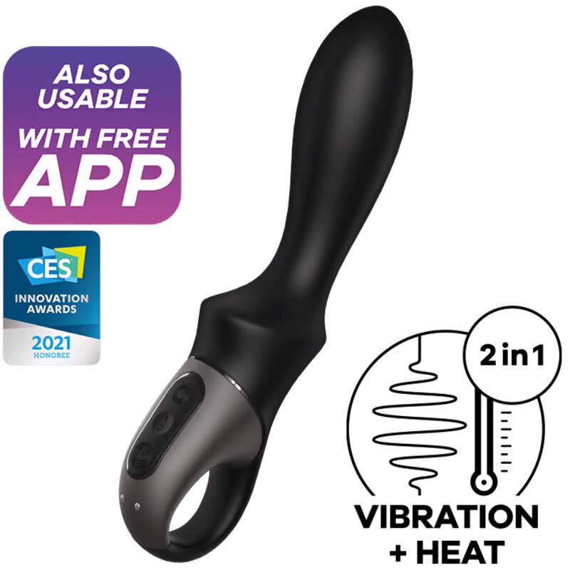 SATISFACTOR - VIBRADOR ANAL CLÍMAX CON CALOR APLICACIÓN NEGRO