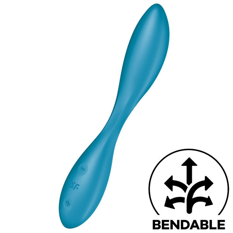 SATISFACTOR - VIBRADOR MULTIUSOS FLEXIBLE PARA EL PUNTO G AZUL