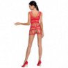 PASIÓN - MUJER BS089 BODY STOCK ROJO TALLA ÚNICA