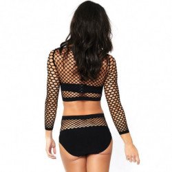 LEG AVENUE SET DOS PIEZAS MANGA LARGA EN RED TALLA UNICA