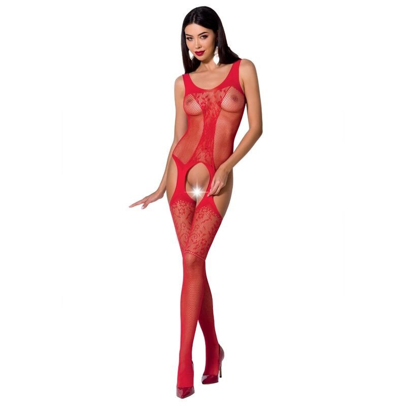 PASIÓN - BODY STOCKING PARA MUJER BS072 TALLA ÚNICA ROJO