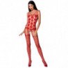 PASIÓN - MUJER BS067 BODY STOCKING ROJO TALLA ÚNICA