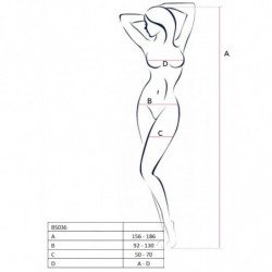 PASSION WOMAN BS036 BODYSTOCKING BLANCO TALLA UNICA